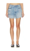 Agolde Parker Long Shorts In Fairway In Blue