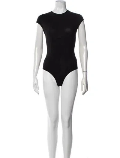 Pre-owned Agolde Nylon Crew Neck Bodysuit In Black