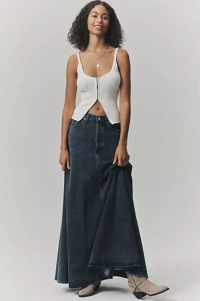 Agolde Odin Exaggerated Denim Maxi Skirt In Blue
