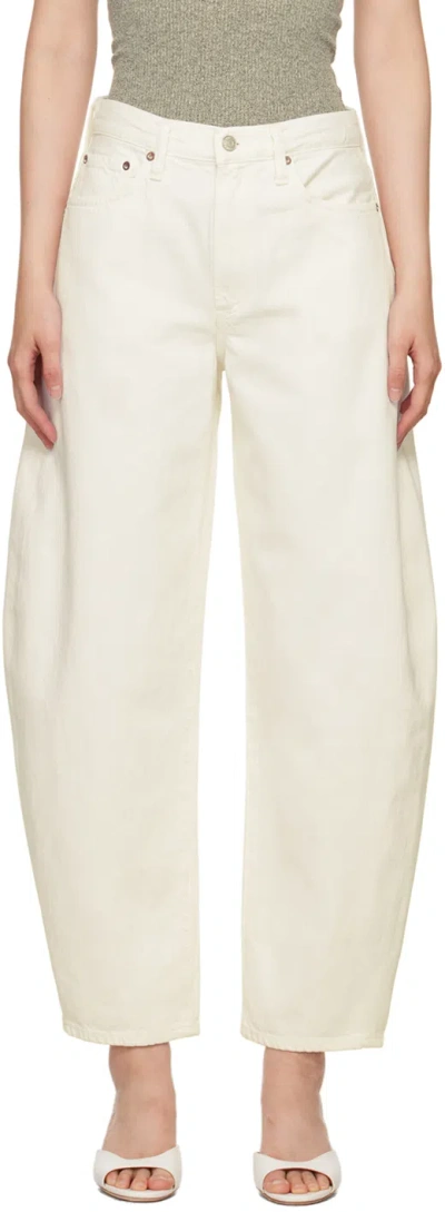 Agolde Off-white Balloon Jeans In Fortune Cookie