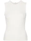 Agolde Ribbed Texture Racerback Tank Top In Off White