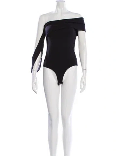 Pre-owned Agolde Off-the-shoulder Long Sleeve Bodysuit W/ Tags In Black