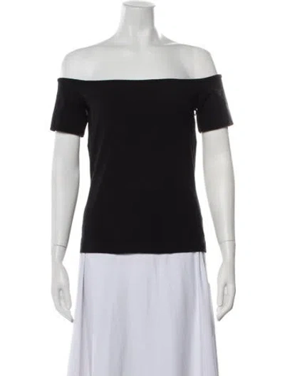 Pre-owned Agolde Off-the-shoulder Short Sleeve Top In Black