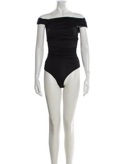 Pre-owned Agolde Off-the-shoulder Sleeveless Bodysuit In Black