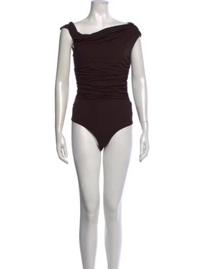 Pre-owned Agolde Off-the-shoulder Sleeveless Bodysuit In Black
