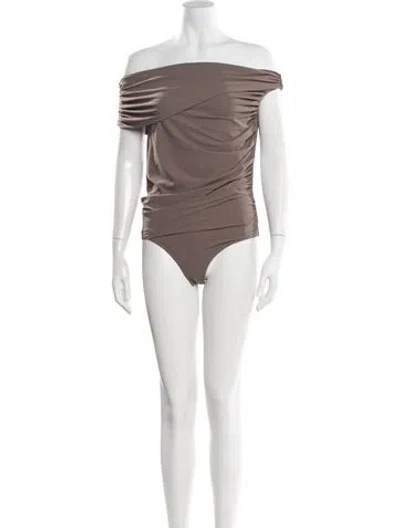 Pre-owned Agolde Off-the-shoulder Sleeveless Bodysuit In Neutral