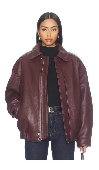 Agolde Ona Bomber Jacket In Burgundy