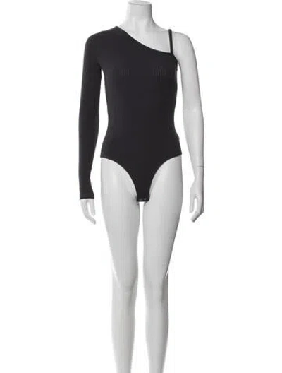 Pre-owned Agolde One-shoulder Long Sleeve Bodysuit In White