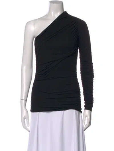 Pre-owned Agolde One-shoulder Long Sleeve Top In Black