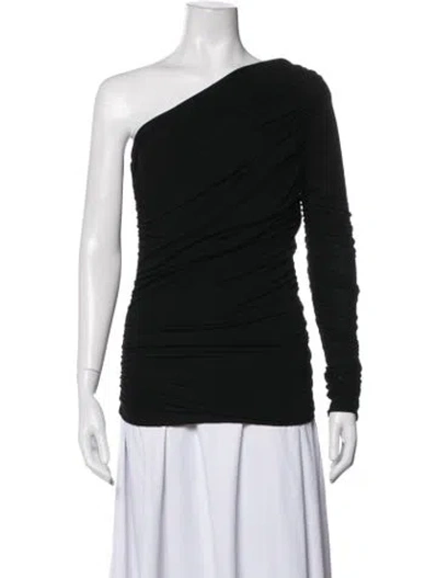 Pre-owned Agolde One-shoulder Long Sleeve Top In Black