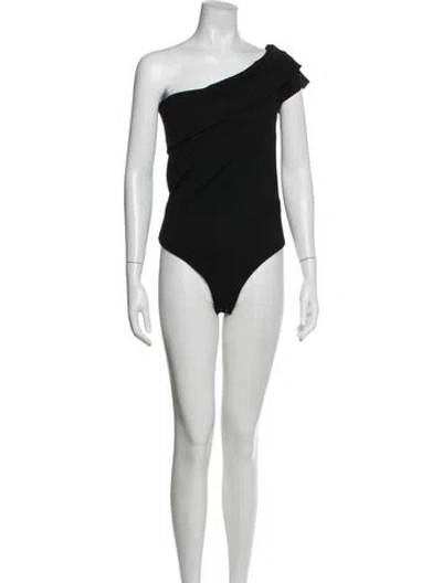 Pre-owned Agolde One-shoulder Sleeveless Bodysuit In Black