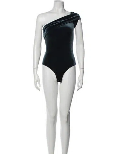 Pre-owned Agolde One-shoulder Sleeveless Bodysuit In Green
