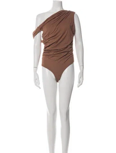 Pre-owned Agolde One-shoulder Sleeveless Bodysuit In Purple