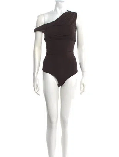 Pre-owned Agolde One-shoulder Sleeveless Bodysuit W/ Tags In Black