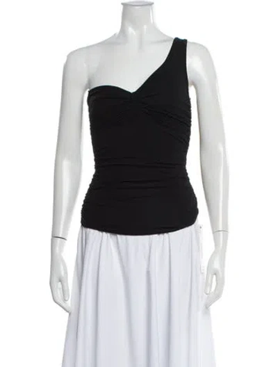 Pre-owned Agolde One-shoulder Sleeveless Top In Black