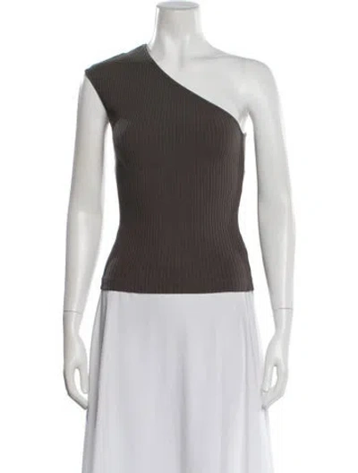 Pre-owned Agolde One-shoulder Sleeveless Top In Brown