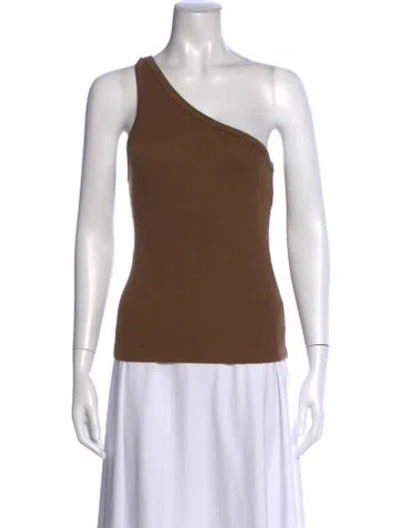 Pre-owned Agolde One-shoulder Sleeveless Top In Brown