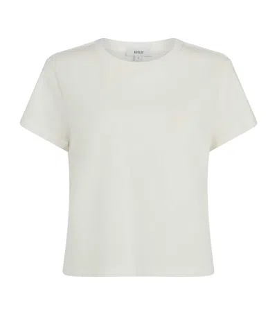 Agolde Organic Cotton Adine Shrunken T-shirt In White
