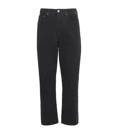 Agolde Organic Cotton-blend Loose '90s Jeans In Black