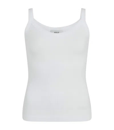 Agolde Organic Cotton-blend Shrunken Poppy Tank Top In White