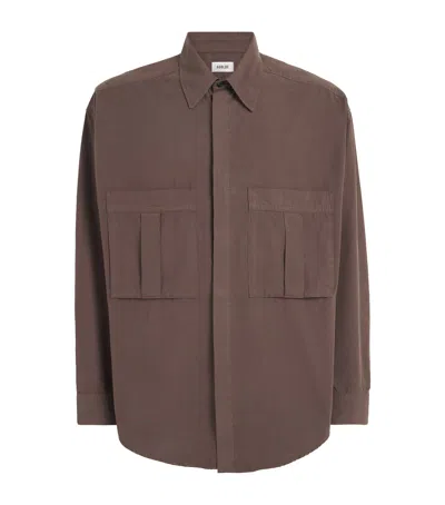 Agolde Organic Cotton Clark Shirt In Brown