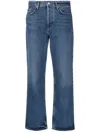 Agolde Womens Fix (ind Vint Dk) Harper Straight-leg Mid-rise Denim Jeans In Blue
