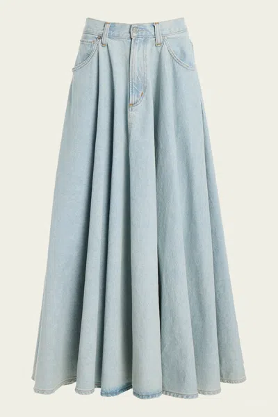 Agolde Otto Maxi Skirt In Erase In Blue