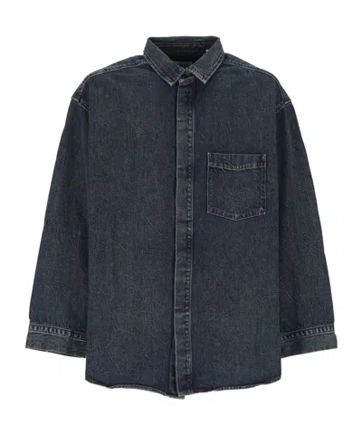 Agolde Oversized Denim Shirt In Blue