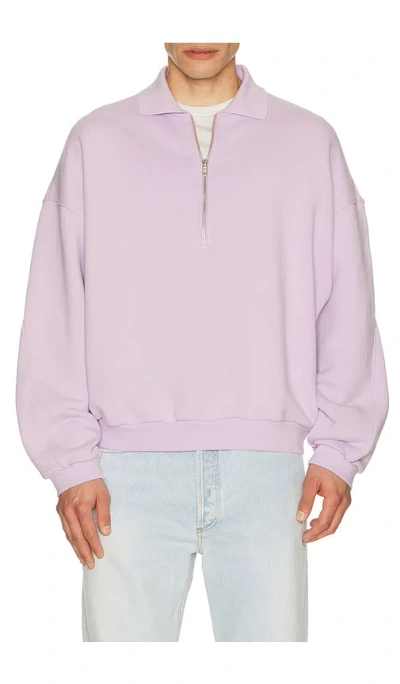 Agolde Pace Half-zip Cotton-jersey Sweatshirt In Pink