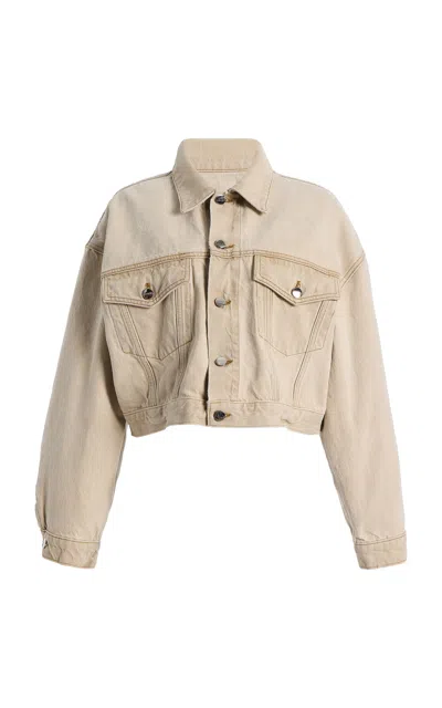 Agolde Palmer Cotton Jacket In Neutral