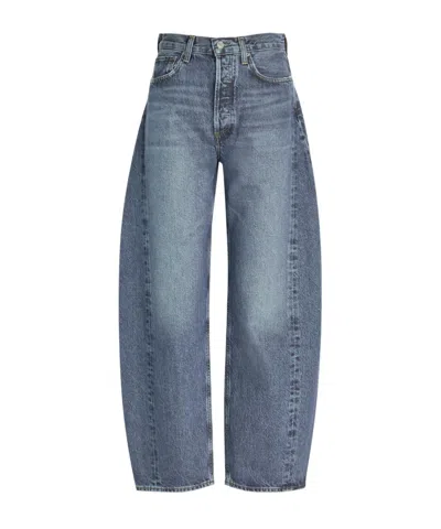 Agolde Paneled Straight-leg Jeans In Blue