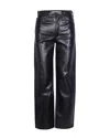 Agolde Leather Croc-embossed Arc Wide-leg Jeans In Multi