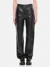 Agolde 90's Pinch Waist Long In Leather In Black