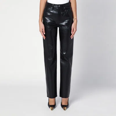 Agolde Black Faux Leather Trousers