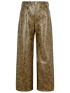 Agolde Brown Recycled Leather Blend Trousers In Brown