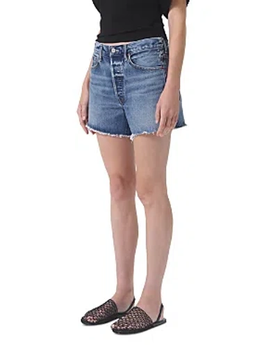 Agolde Parker Cutoff Denim Shorts In Ruin