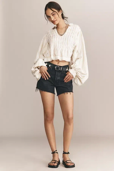 Agolde Parker Long Shorts In Black