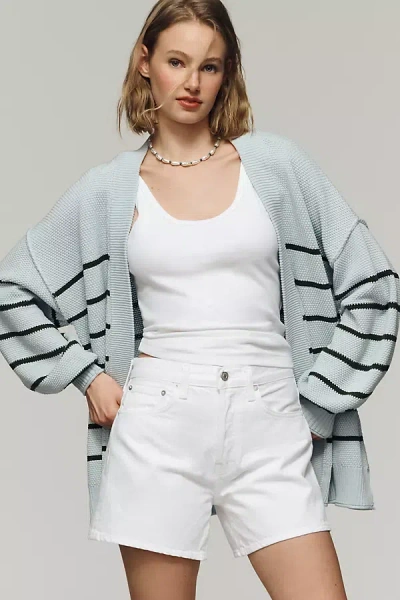 Agolde Parker Denim Long Shorts In White