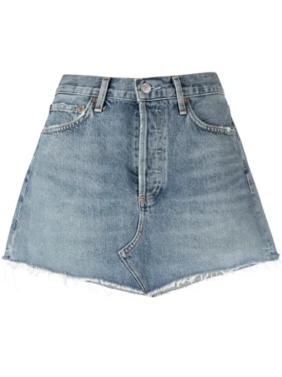 Agolde Blue Parker A-line Skirt