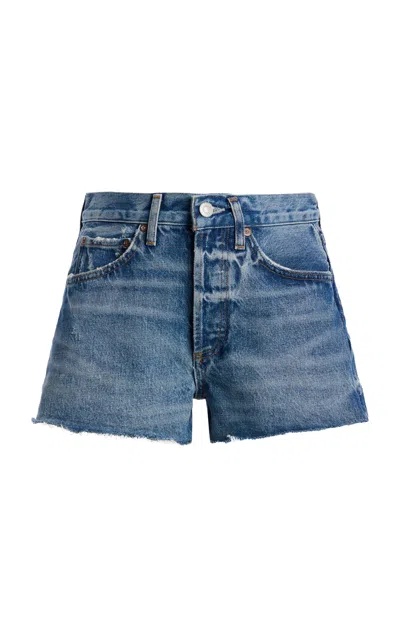 Agolde Parker Denim Shorts In Blue