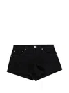 Agolde Black Low-rise Parker Denim Shorts In Black