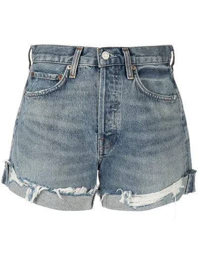 Agolde Parker Long Shorts With Cuff In Covet