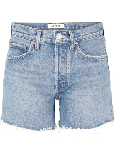 Agolde 'parker' Denim Shorts In Blue