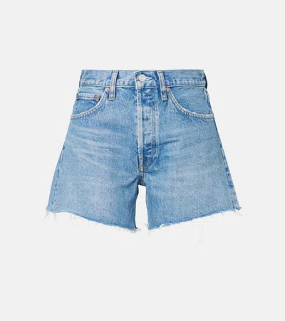 Agolde Parker Denim Shorts In Blue
