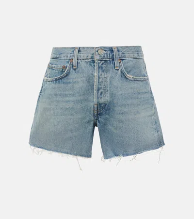 Agolde Parker Vintage Cutoff Shorts Riptide 32 In Blue