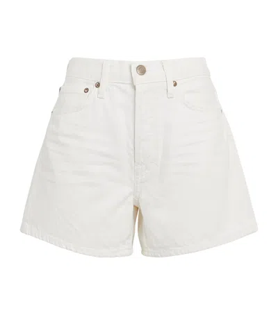 Agolde Dame High-rise Cuffed Denim Shorts In Fortune Cookie