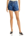 Agolde Dame High Waist Mid Length Relaxed Denim Shorts In Blue