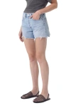 AGOLDE PARKER LONG HIGH WAIST CUTOFF DENIM SHORTS