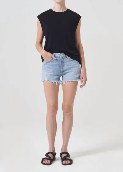 Agolde Parker Vintage Cut Off Short In Swapmeet In Black