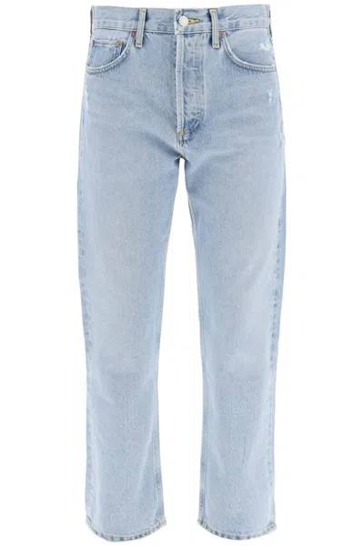 Agolde 'parker' Jeans With Light Wash In Blue